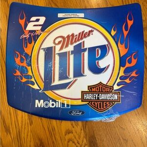 Rusty Wallace #2 Miller Lite  Mobile 1 Mini Hood 12“ X 14“ Harley Davidson